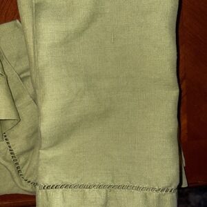 Vintage Pottery Barn Placemats and Napkins Linen with Hemstitch in Green